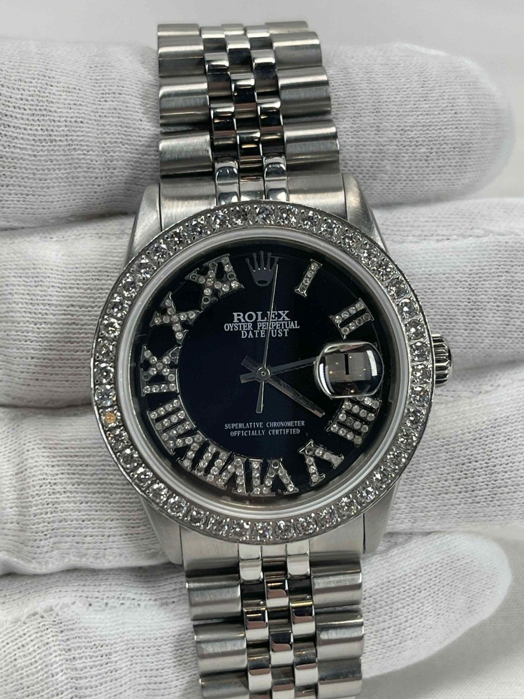 Rolex Datjust 36mm 1600 Vintage 1971 Diamond Bezel Roman Dial SPB-JB 356795