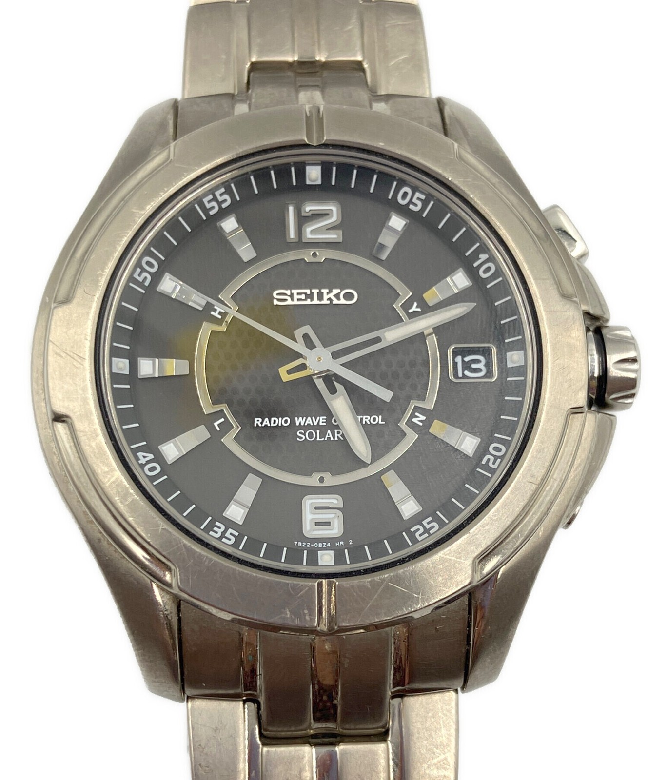 SEIKO Authentic Spirit Radio Wave Solar Titanium Mens Sport Watch 7B22 0BB0