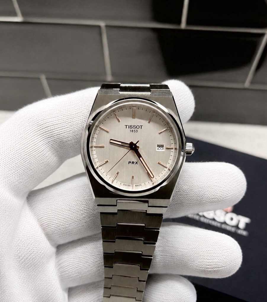 Tissot PRX Rose Gold Silver Men’s Watch