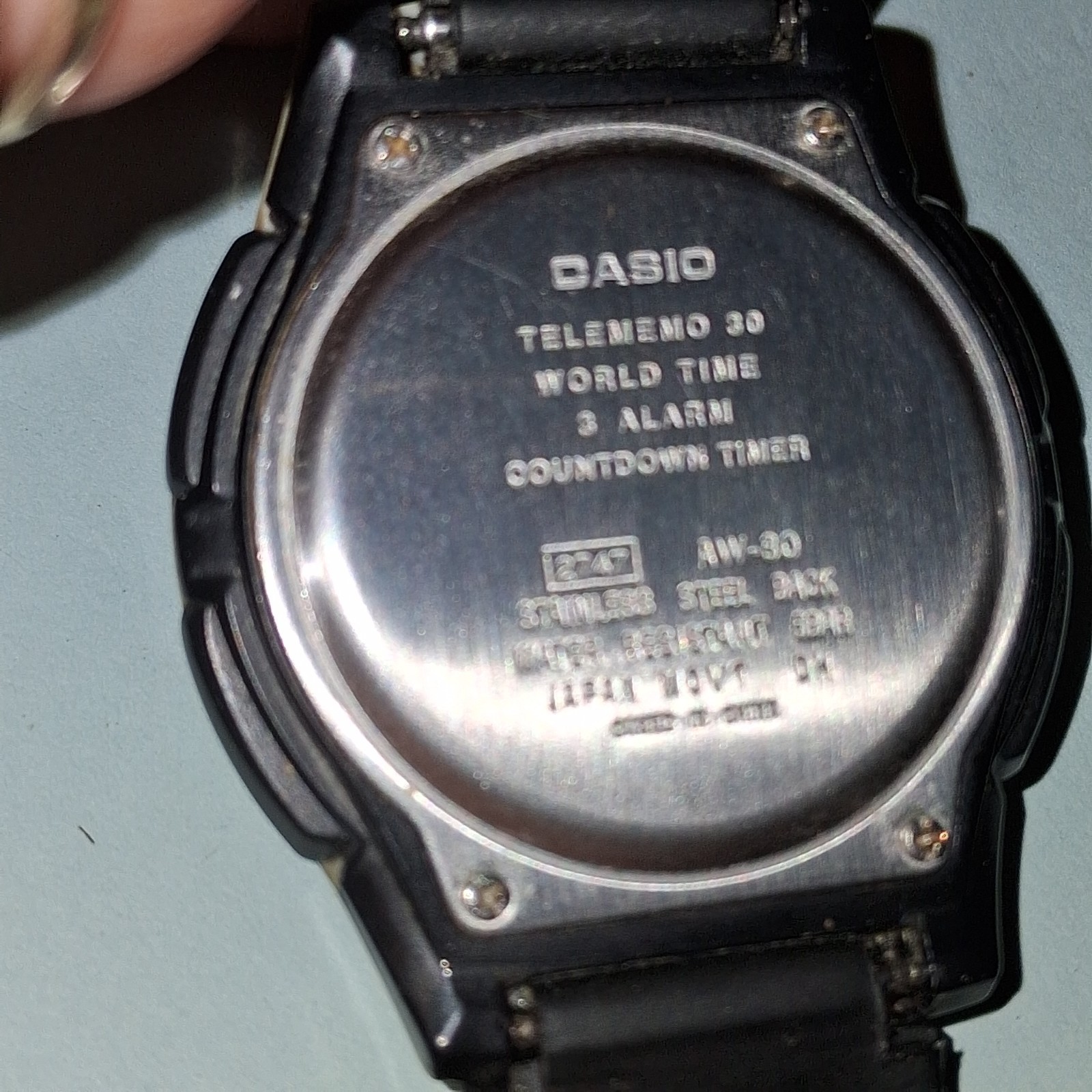CASIO ILLUMINATOR WATCH TELEMEMO 30 WORLD TIME 3 ALARM & TIMER 2747 AW-80 W/BAND