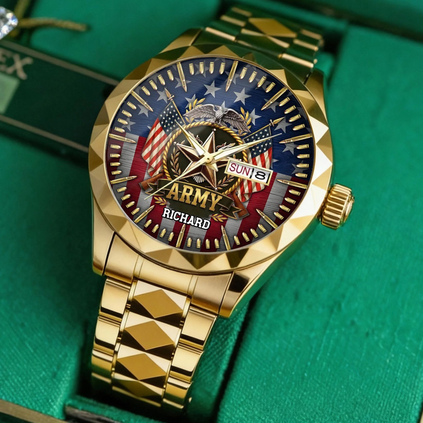 Personalized Military Tribute Custom Name Wrist Alloy Luxury Quartz Watch
