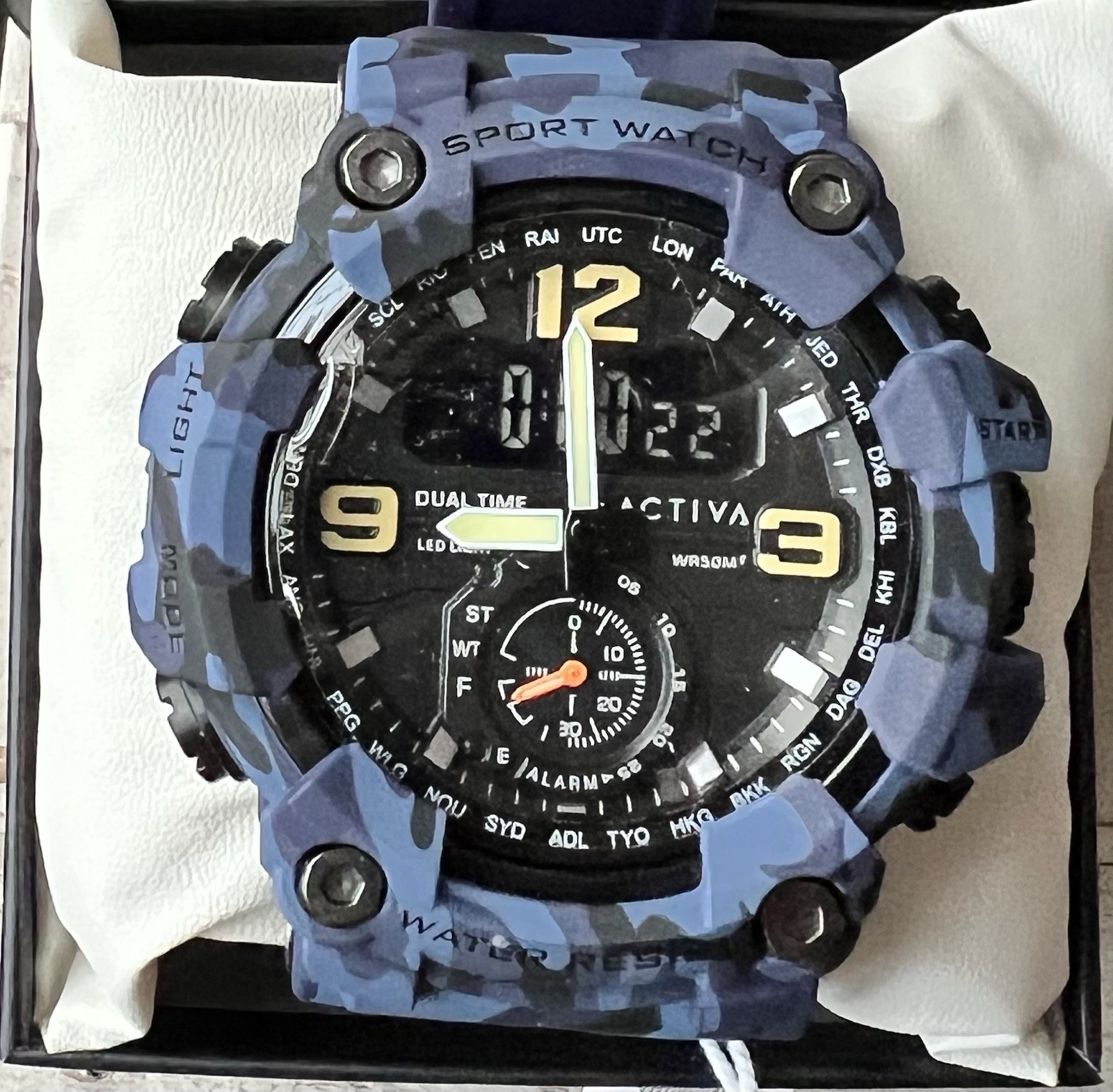 ACW1637-003 Activa X Invicta Black Ops Digital Men’s Watch 56mm Camouflage Blue