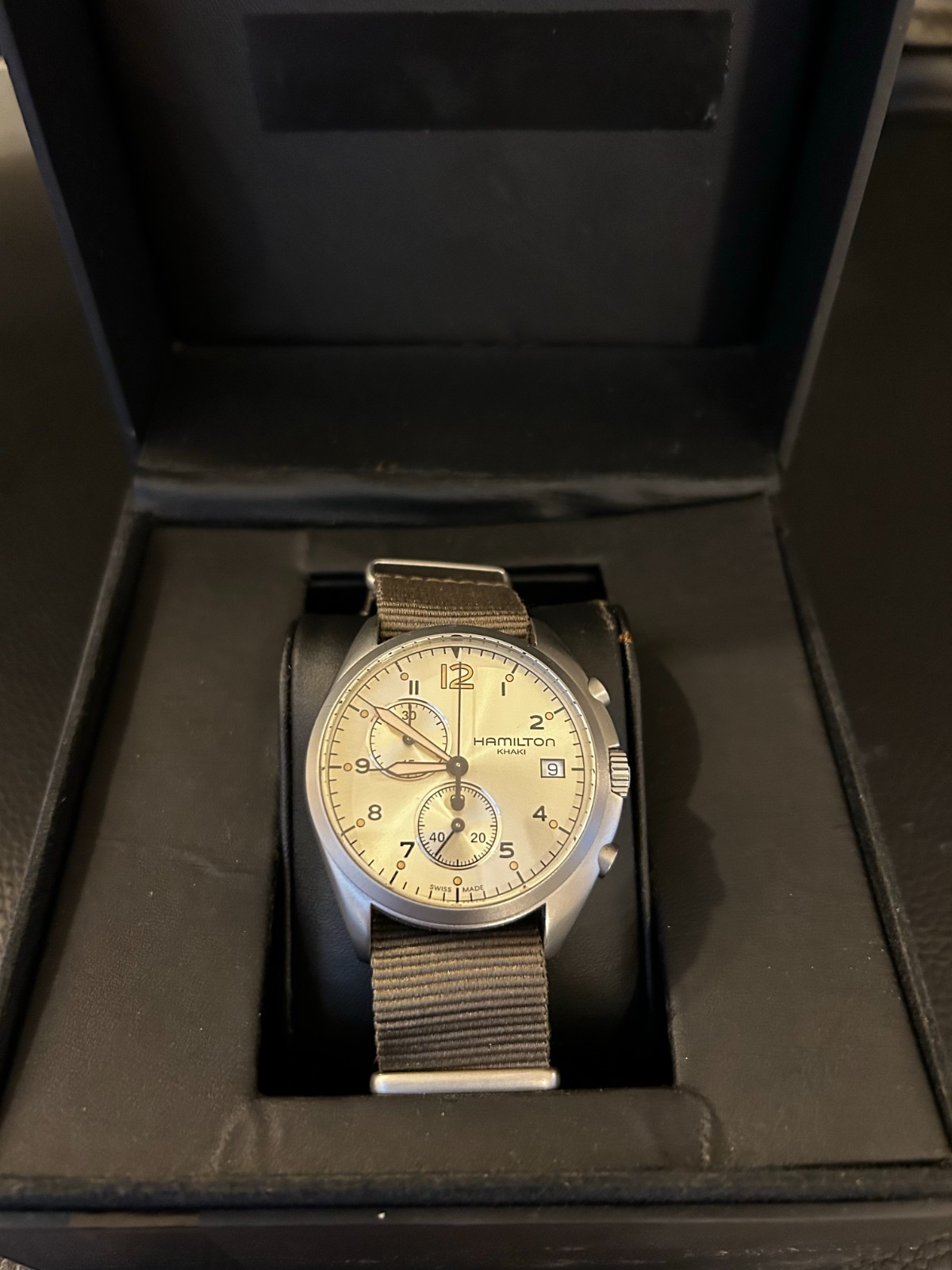 Hamilton H765520 Khaki Aviation Pilot Qz Mens Watch with Box and Papers