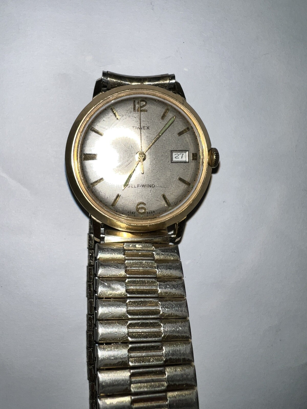 1969 Timex Men’s Self Wind Automatic Date Watch 4147-3268 Water proof 1960’s
