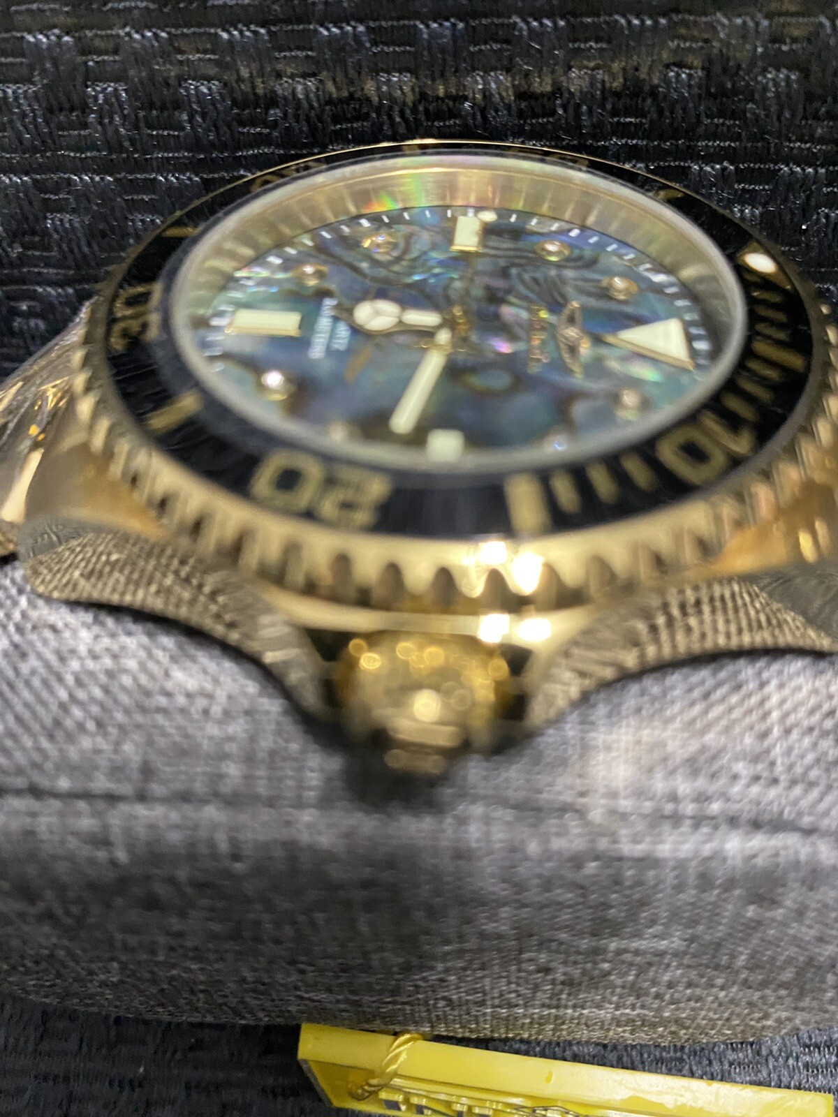 Invicta 47mm Pro Diver, Abalone W/Diamond Accents,Gold Tone Watch, Model #37403