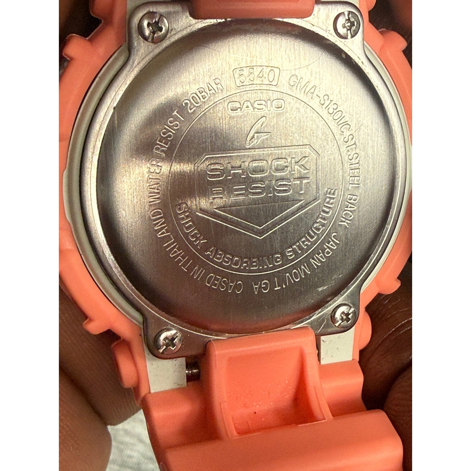 Casio G-Shock GMA-S130VC-4A Step Tracker Coral Pink Watch 5540 Analog Digital