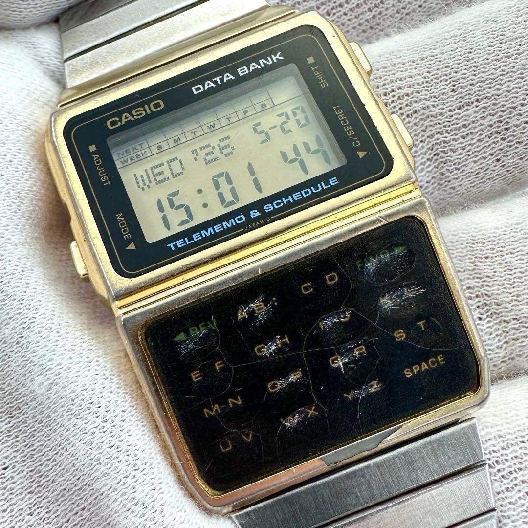 CASIO DBC-610 Data Bank Gold Vintage Digital Watch Telememo Calculator Japan