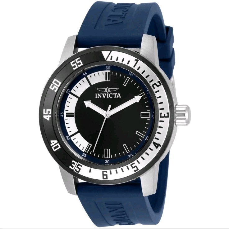 Invicta Men’s Watch Specialty White, Blue and Black Dial Silicone Strap 34013