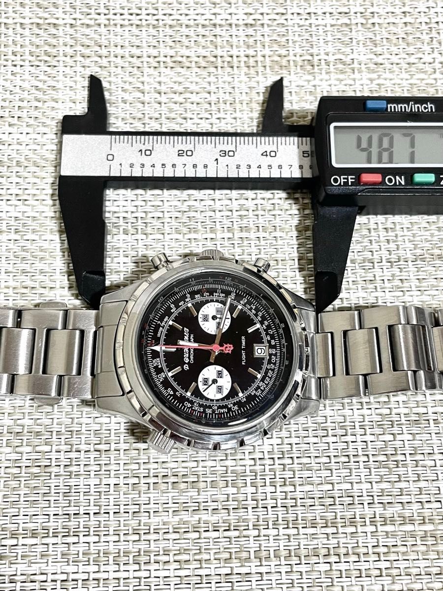 Pierre Guionnet Paris Flight Timer Pilot Chronograph Slide Rule 90s Black Dial