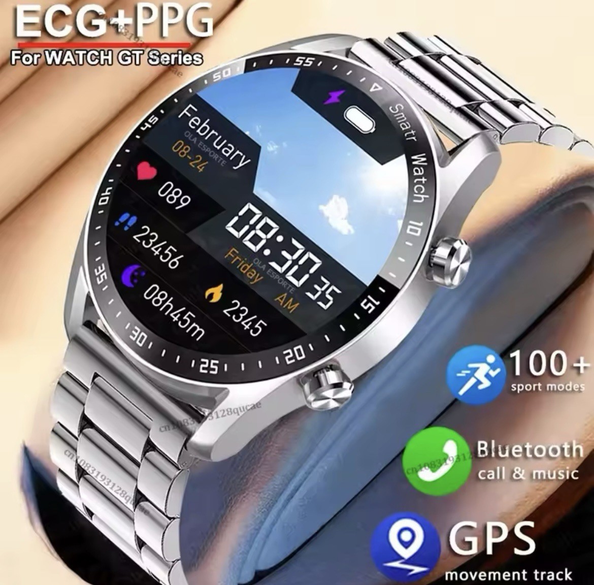 Men’s GT Automatic Bluetooth ECG AMOLED Health Sport Smart Watch
