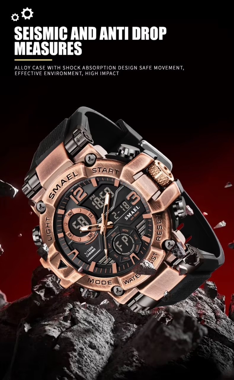 Oversized Chronograph Waterproof Digital Sport Shock Resistant WRIST WATCH 55mm