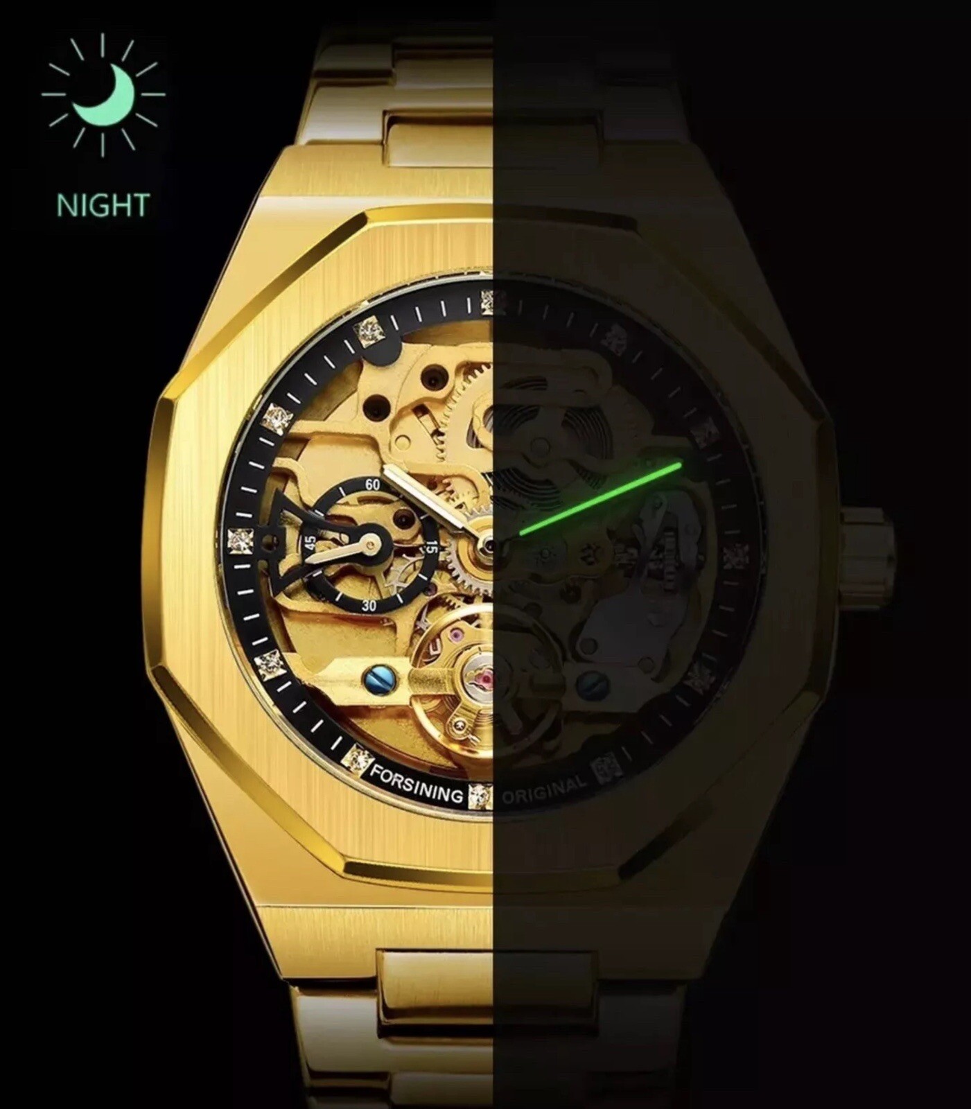 ⌚Men’s Watch Skeleton Mechanical Luminous Luxury Waterproof Sport Wristwatch NEW