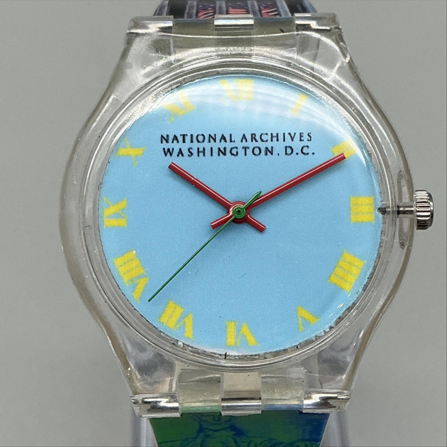 National Archives Capital Landmarks Mens Watch 35mm Blue Dial Multicolor Strap