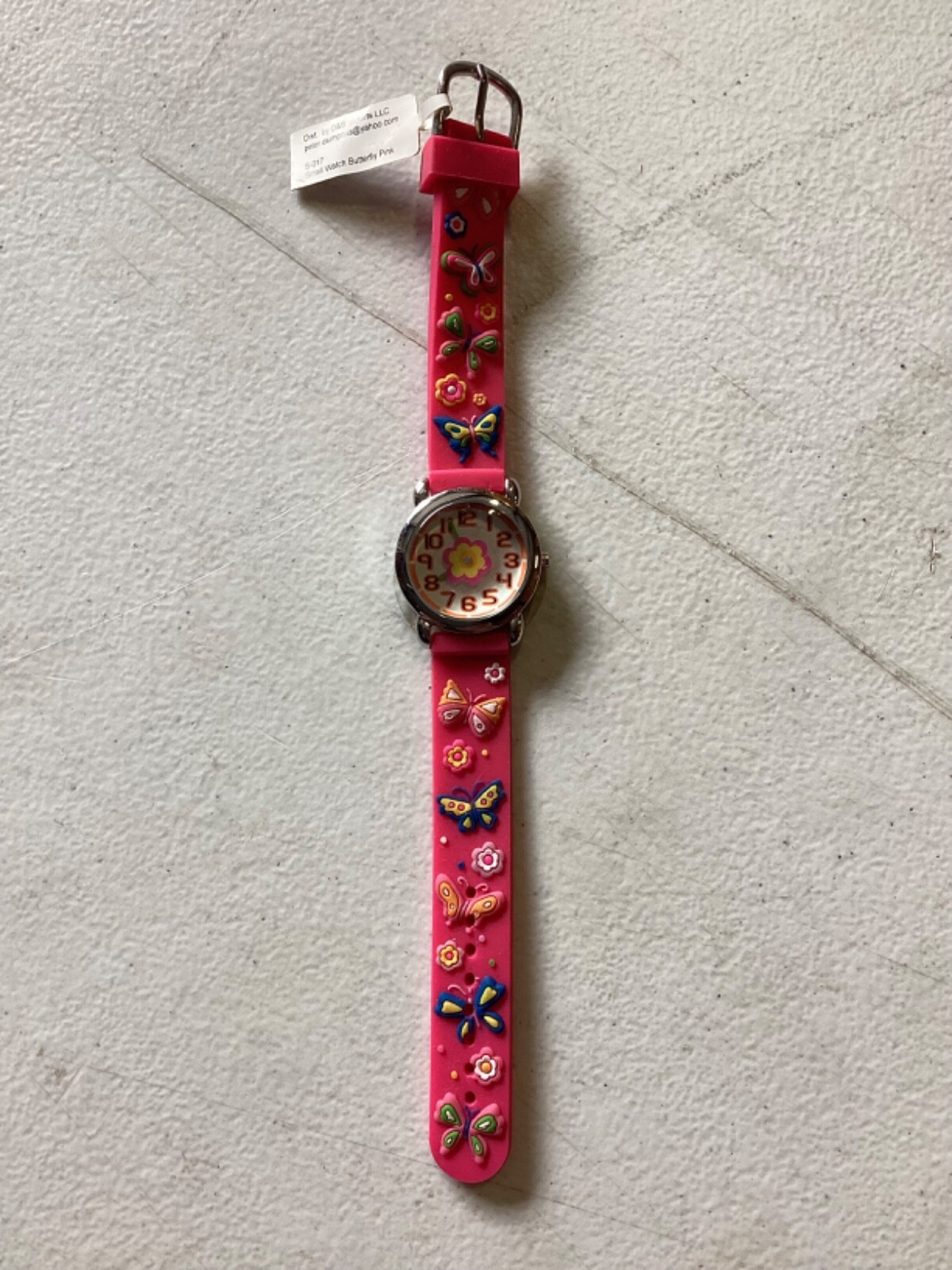 Girl Butterflies Watch Butterfly Silver Case Pink 3d Multicolor Needs Battery