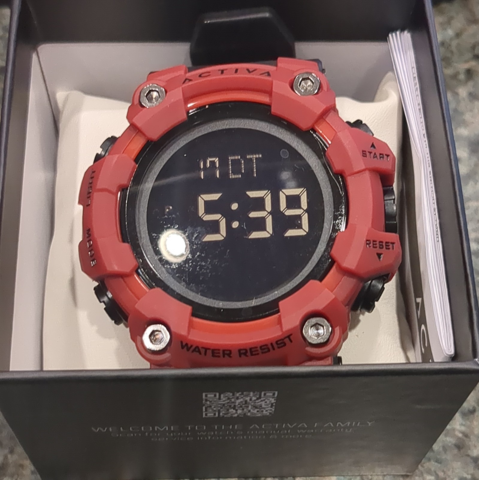 Activa Hexstrike X Invicta 56mm Digital Sport Qrtz Red/Black Resin Case w/ Box