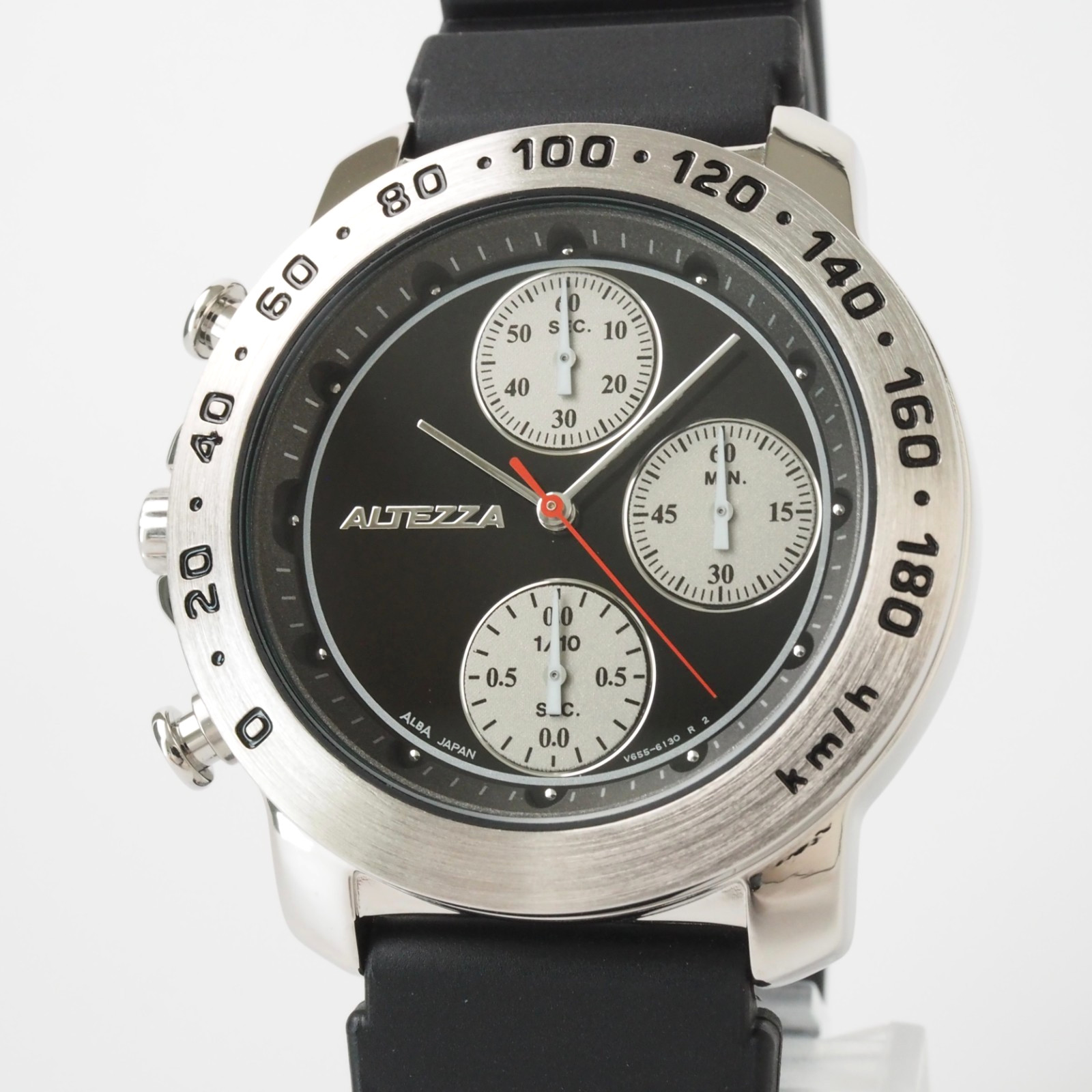 SEIKO ALBA NETZ TOYOTA ALTEZZA V655-6100 Quartz Chronograph Black Dial Box