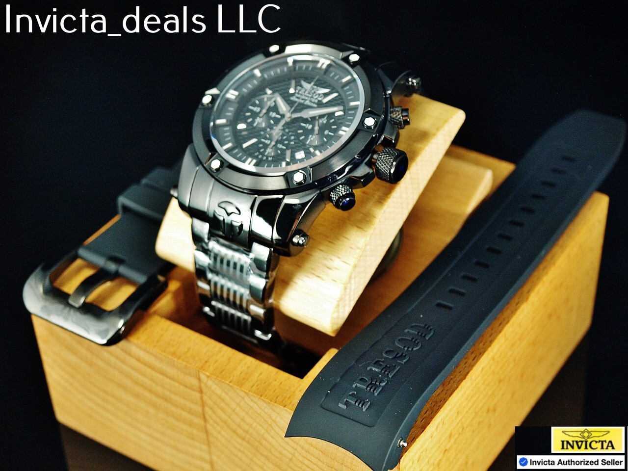 Tresod Men’s NAVMASTER Chronograph COMBAT Black Tone Sapphire Crystal SS Watch