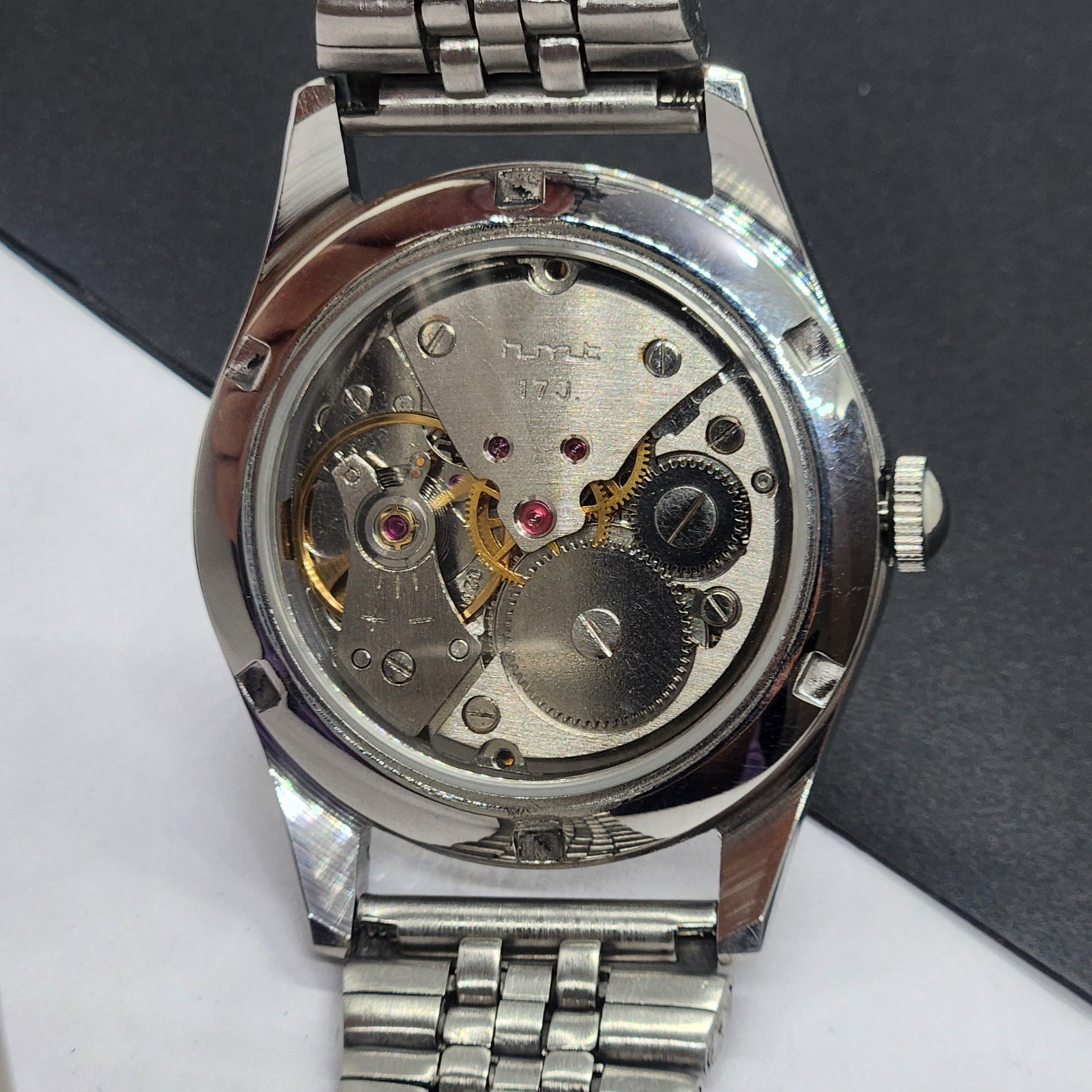 Vintage HMT Janata Devanagari White Face Mechanical Hand Winding Wrist Watch A46