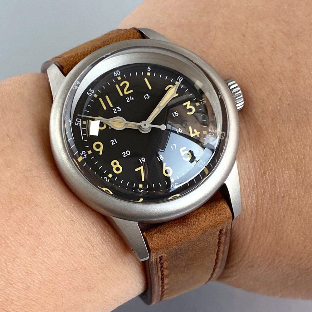 Japan NH35A Retro Black 20ATM Dive Swim 36mm Mechanical Men Watch Domed Sapphire