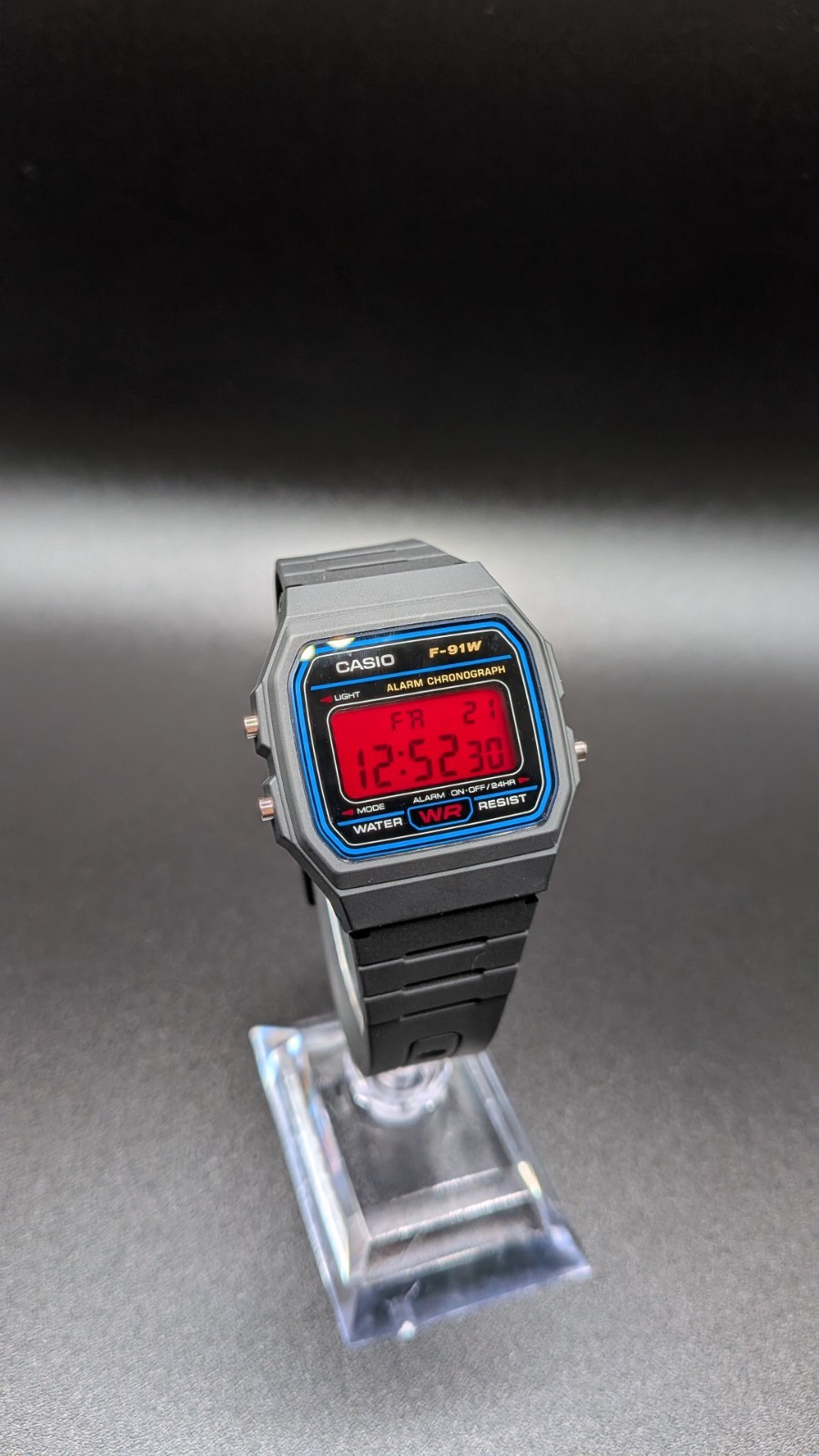 Casio F-91W “Neon Red” Digital Watch Custom Build Retro Vintage Stranger Things
