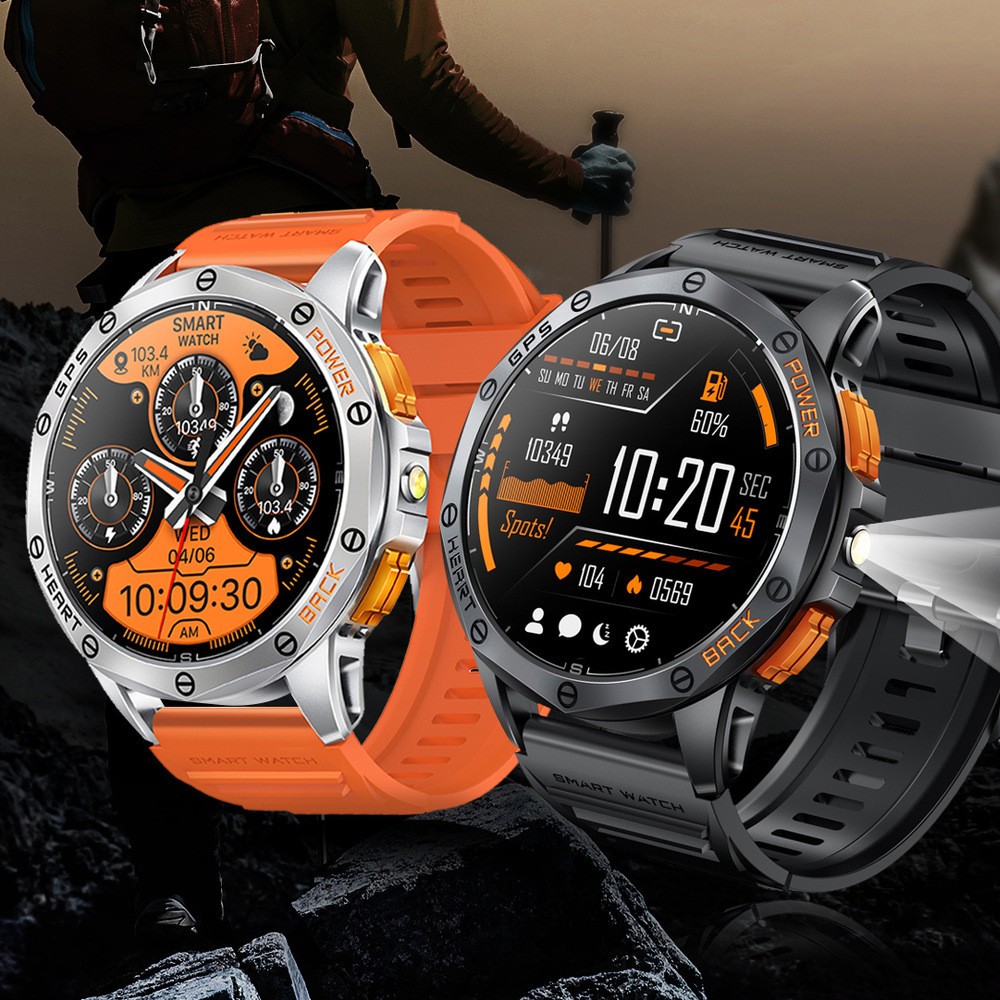 Rugged AMOLED Smart Watch Bluetooth Call Fitness Tracker Waterproof Long Battery