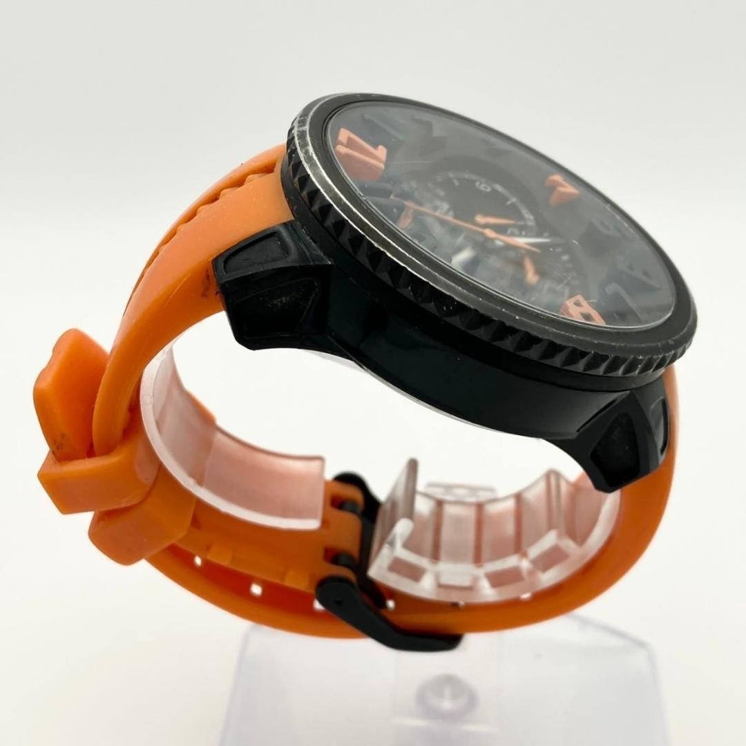 Tendence Gulliver Round Chronograph Black X Orange Watch Quartz Japan