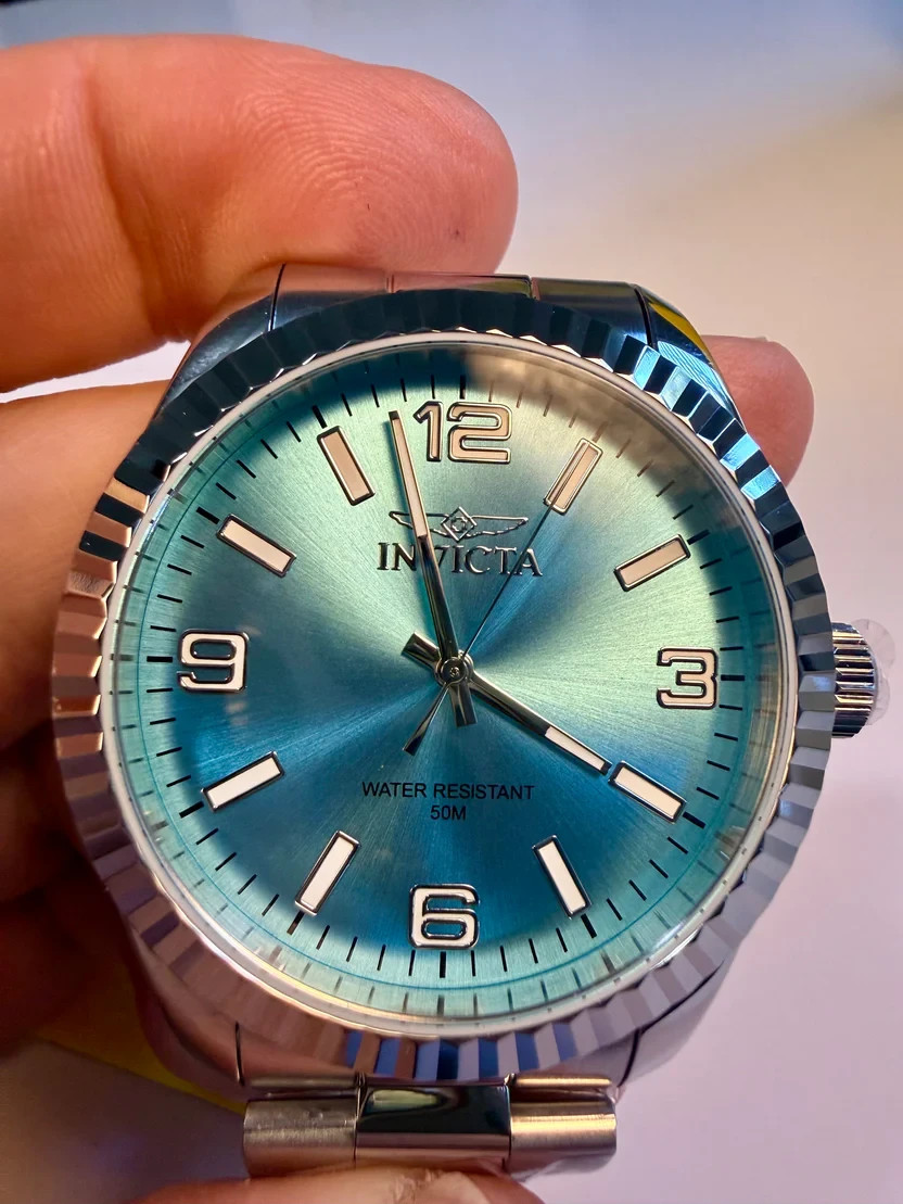 Invicta Specialty Stratford 48904 Mens 43mm Light Blue Sunray Dial Quartz NEW
