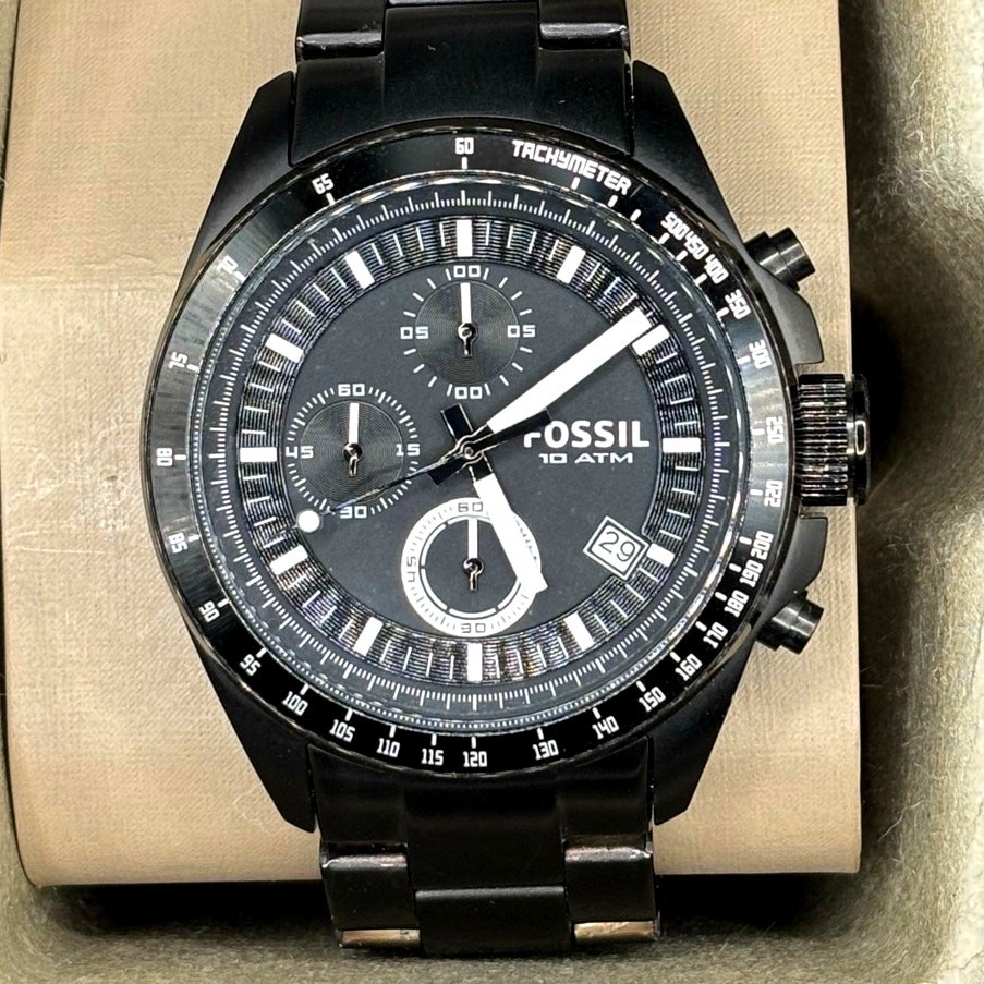 Fossil Decker CH2601 Black IP Stainless Steel Chronograph Men’s Watch NIB