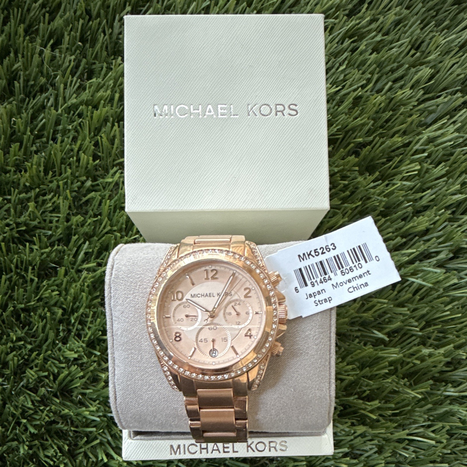 Michael Kors MK5263 Rose Gold Quartz Chronograph Date 38mm 50m Box Manual