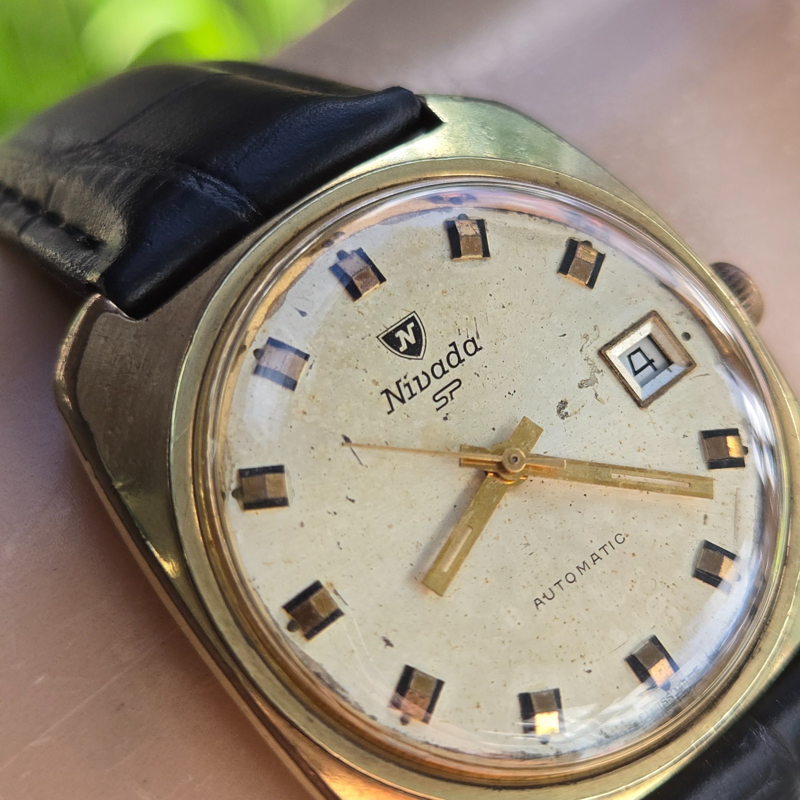 Vintage NIVADA SP men’s automatic watch Date ETA 2782 21Jewels swiss 1970s