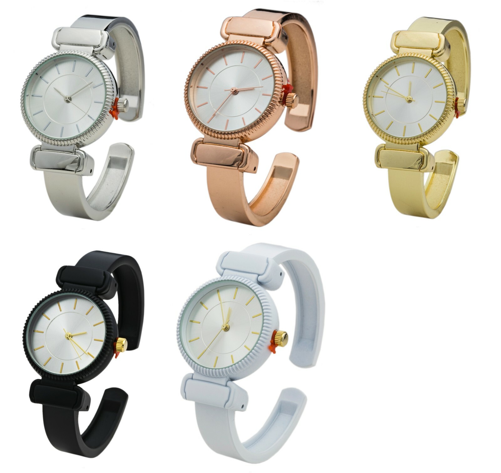 Blekon Collections Quartz Women’s 27mm Case Smooth Textured Cuff Bangle Watch