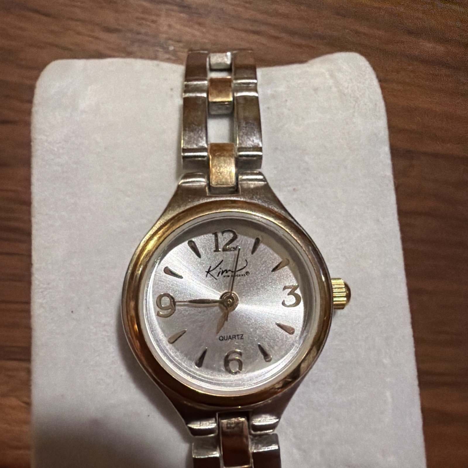 Kim Rogers Classy Silver Toned Bracelet Link Band Wristwatch needs new battery