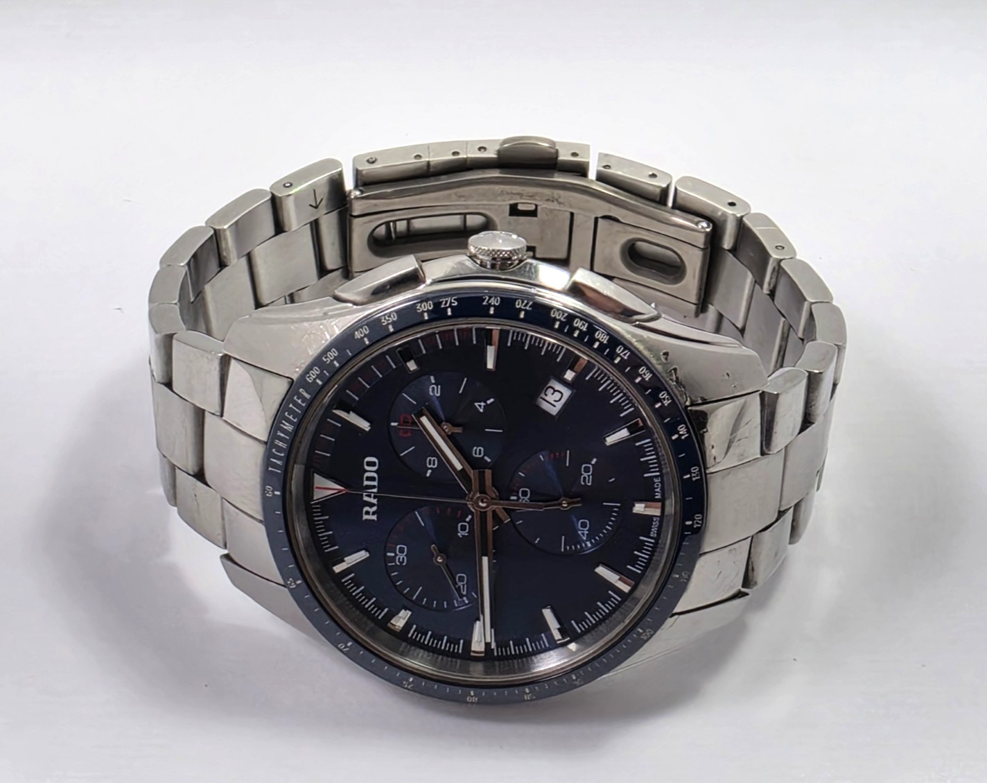 Rado Hyperchrome Quartz Chronograph Blue Dial Stainless Men’s Watch R32259203