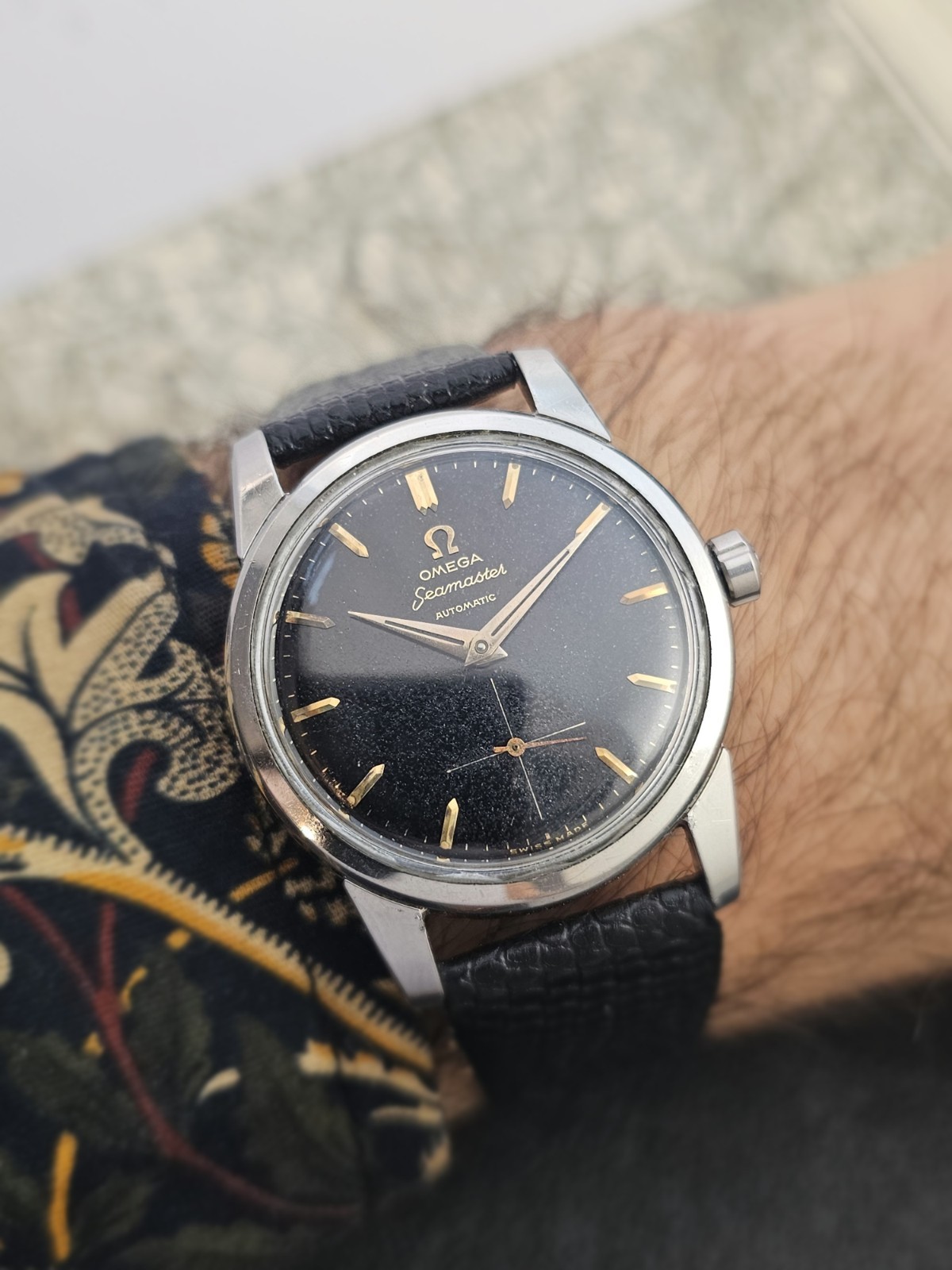 Vintage Omega Seamaster 1956 Automatic Glossy Black Dial Rare