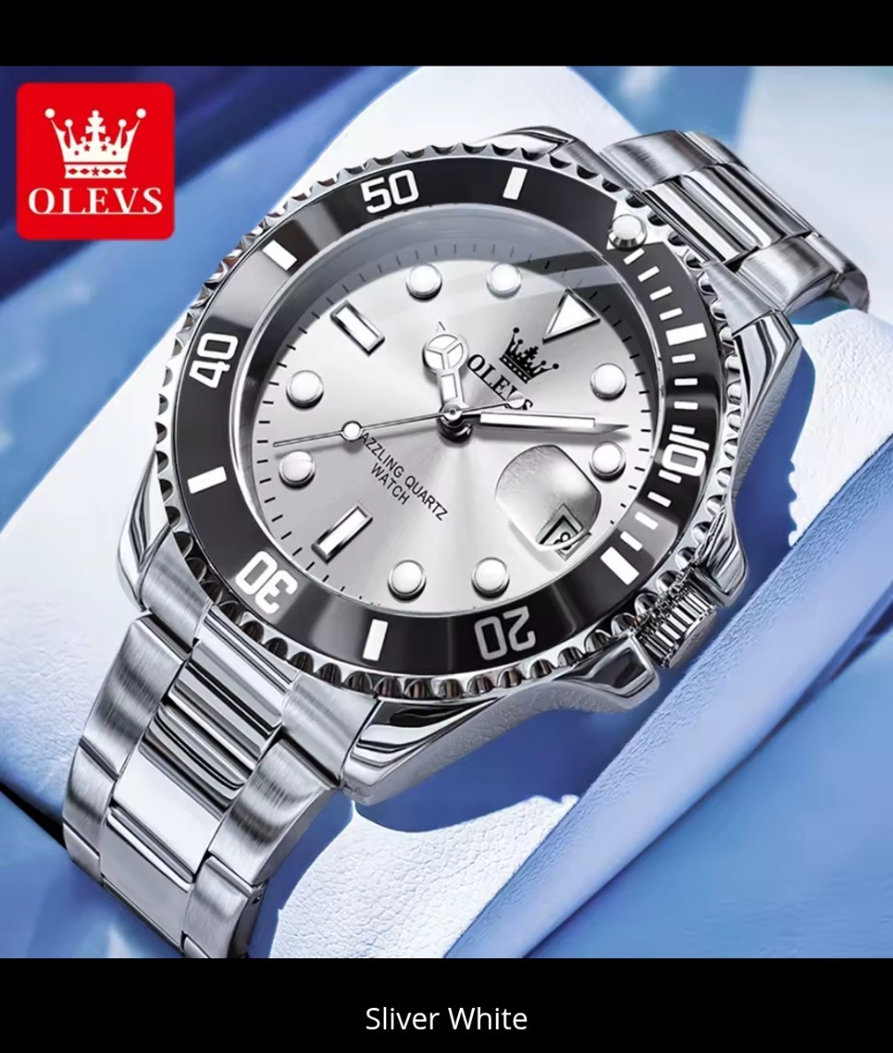 OLEVS Men’s Watch Automatic Mechanical, Stainless Steel Luminous Waterproof Date