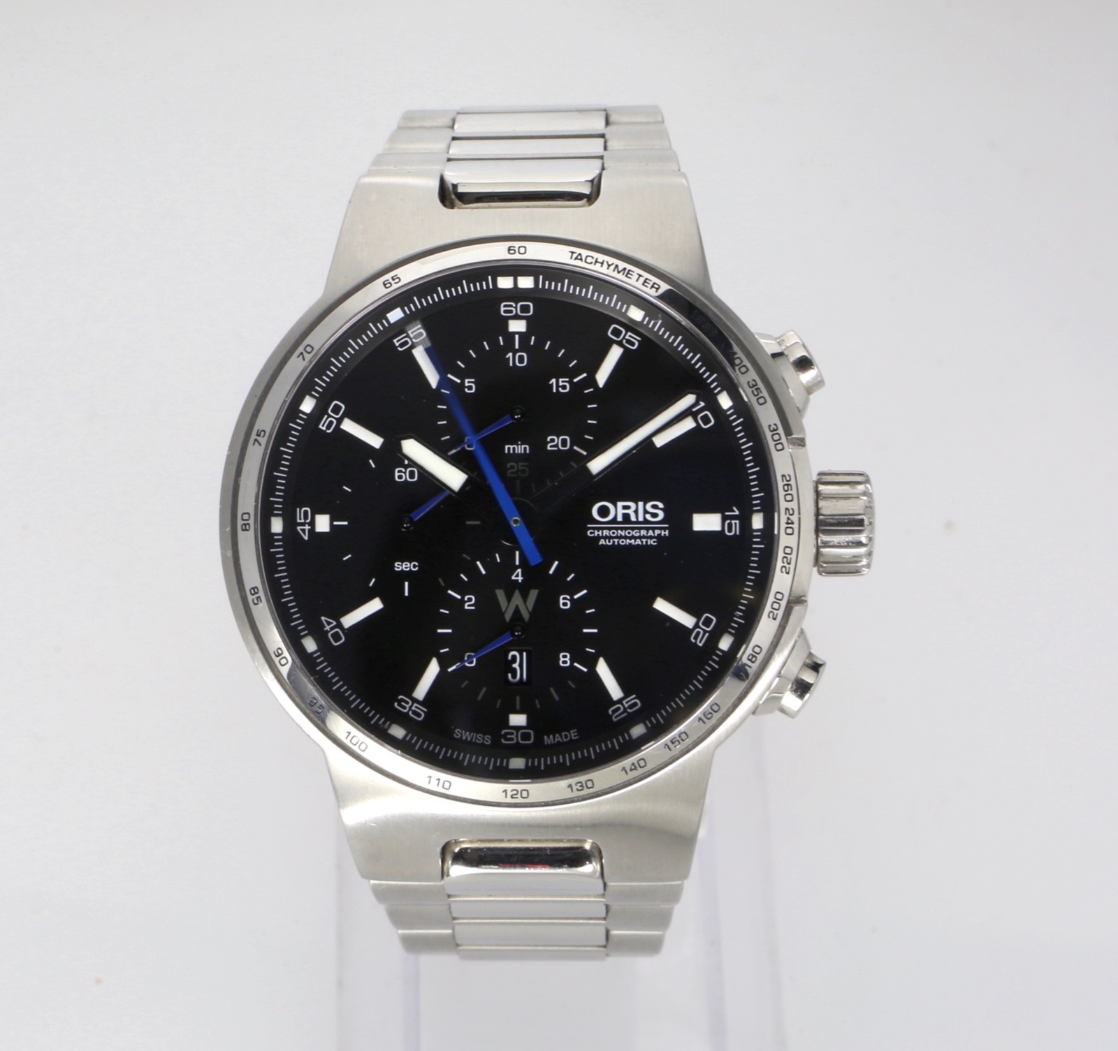 ORIS 44MM WILLIAMS 7717 AUTOMATIC CHRONOGRAPH BLACK & BLUE DIAL MENS SWISS WATCH