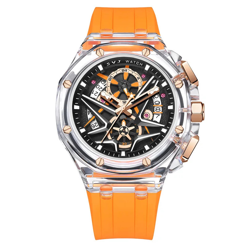 Men’s Quartz Watch Rubber Strap Waterproof Luminous Date Sport Male Wristwatch