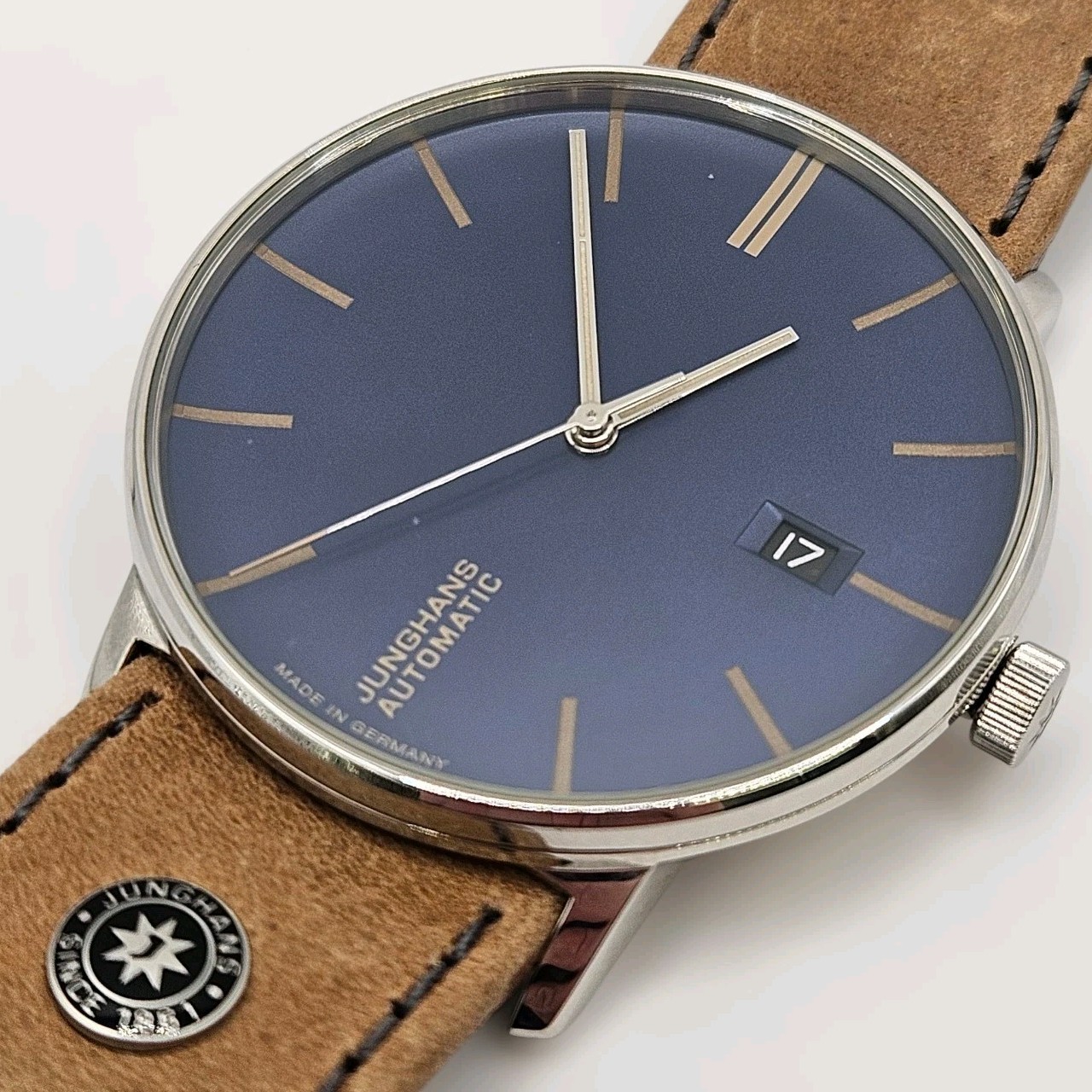 ​Junghans Form A Automatic Watch Blue Bauhaus Dial German Mechanical 27/4239.00