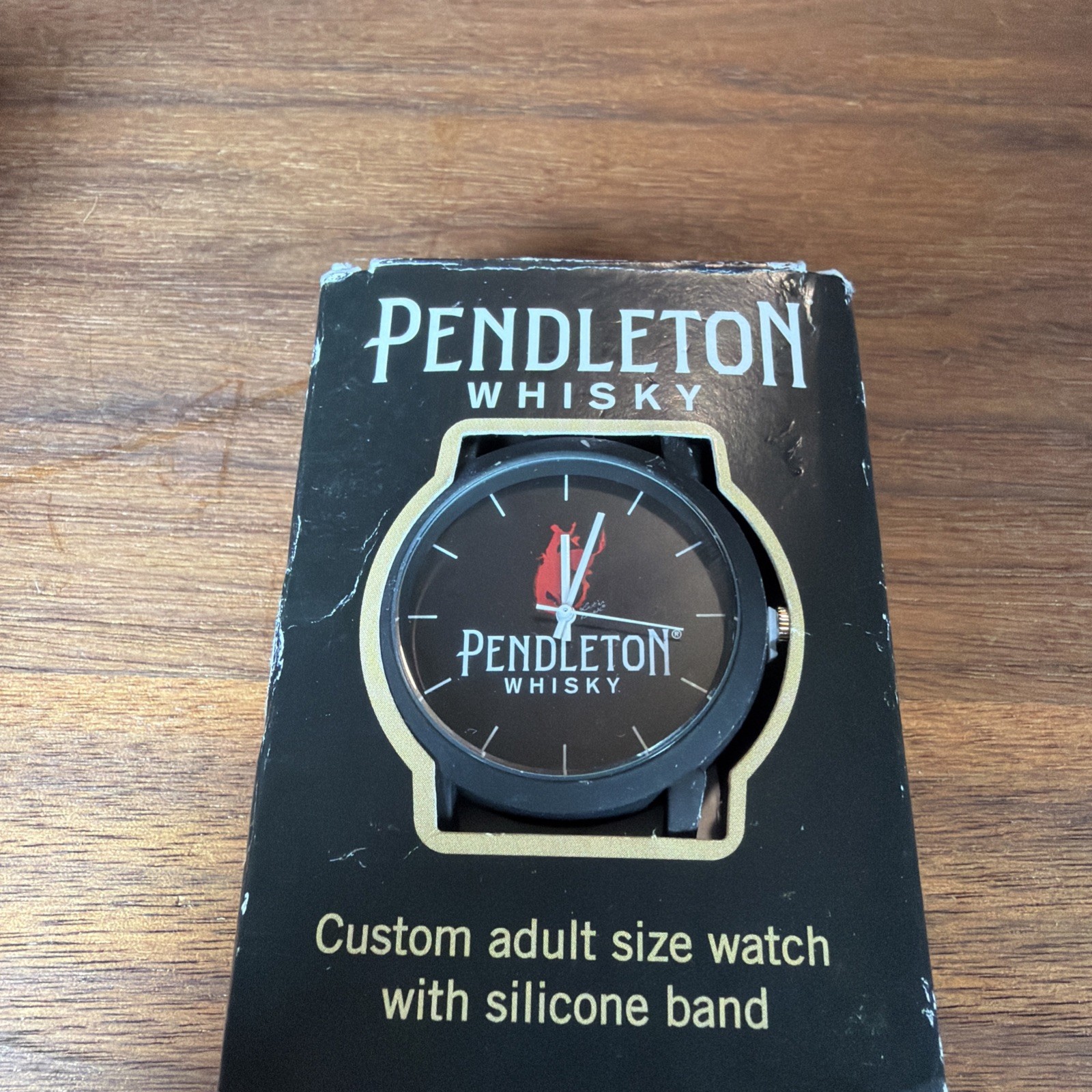 Pendleton Whisky Quartz Watch Men All Black Analog Rubber Band Needs New Battery