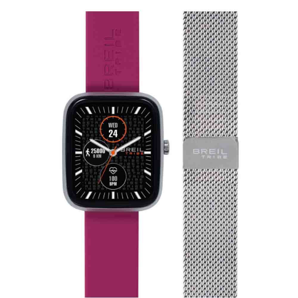 Unisex Smartwatch Watch SBT-3 Silver Double Strap Purple and Milan Mesh…