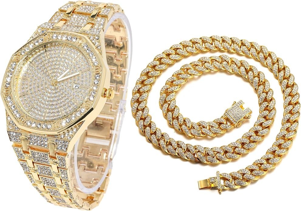 Halukakah Diamond Watch for Men – The Elite – 18K Real Gold/Platinum White Gold