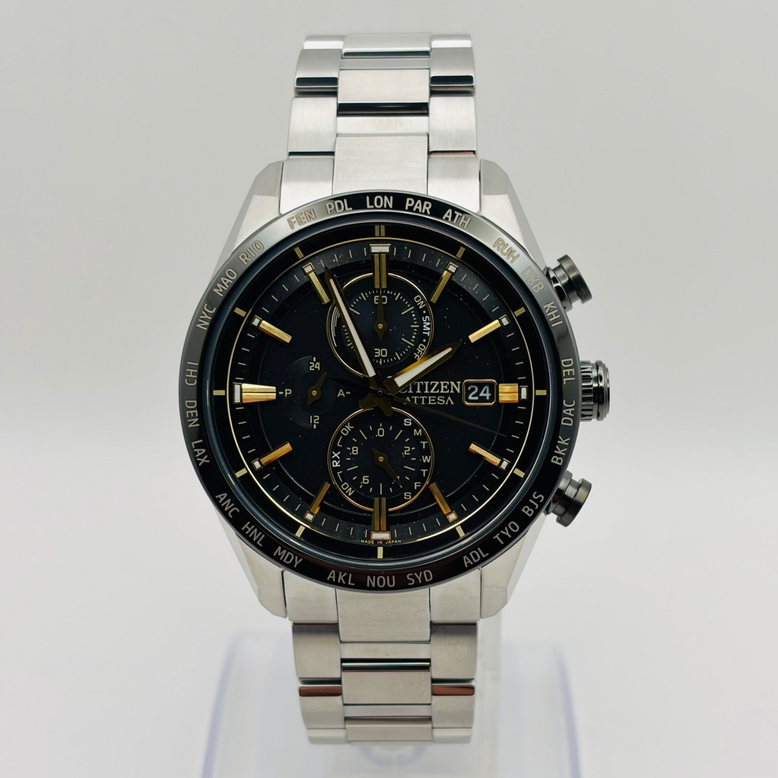 (T775) Rare item normal operation CITIZEN Attesa radio solar Eco Drive limited m
