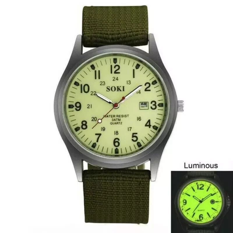 Super Luminous Soki Quartz Watch – new – Men’s Military Style Watch