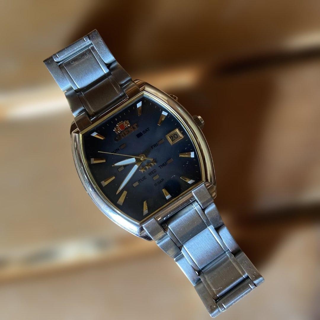 Orient Automatic Watch Working 18.5cm 7.28in Day Date Vintage Japan Rare