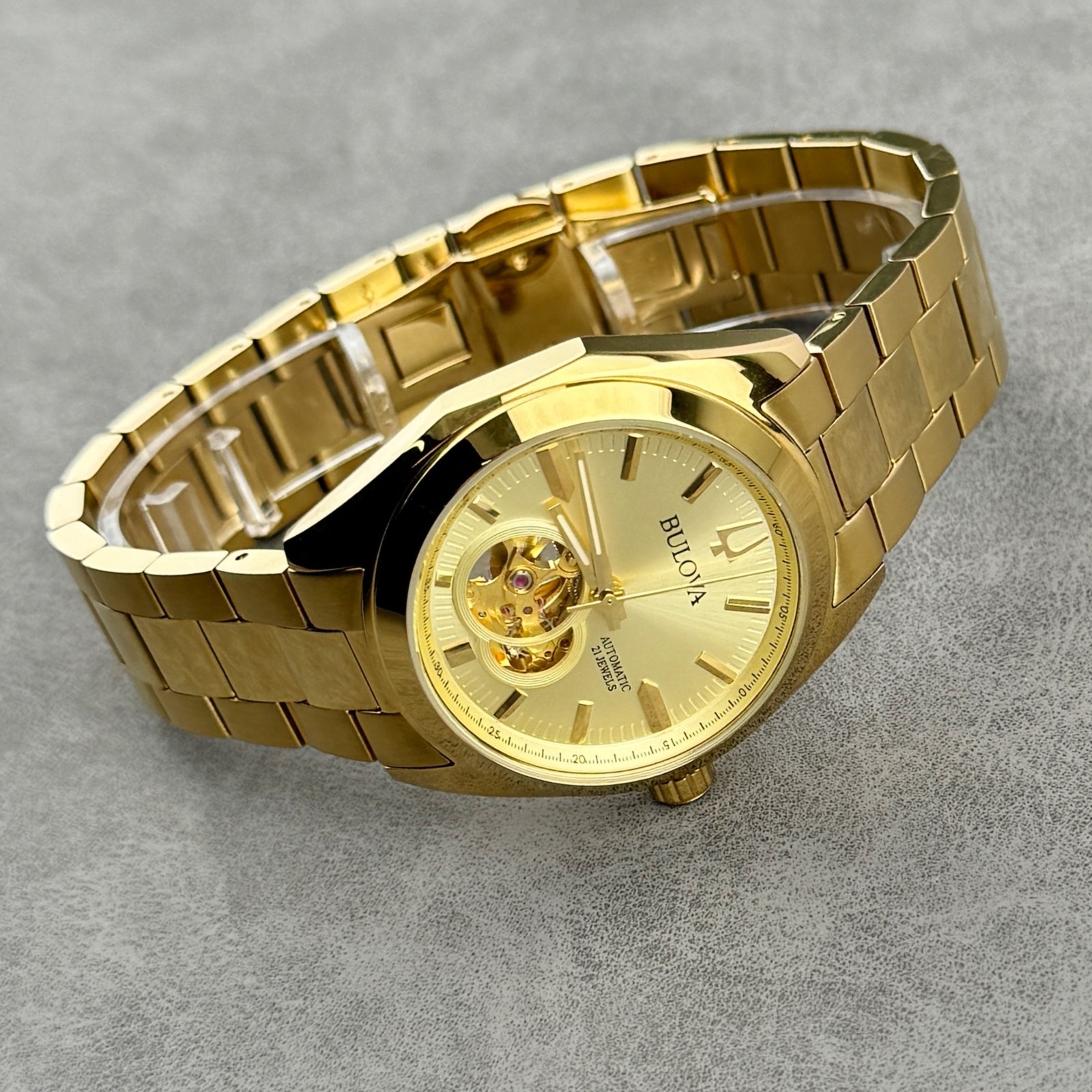 Bulova Men’s Surveyor Classic Automatic 39mm Gold Tone dial Watch 97A182