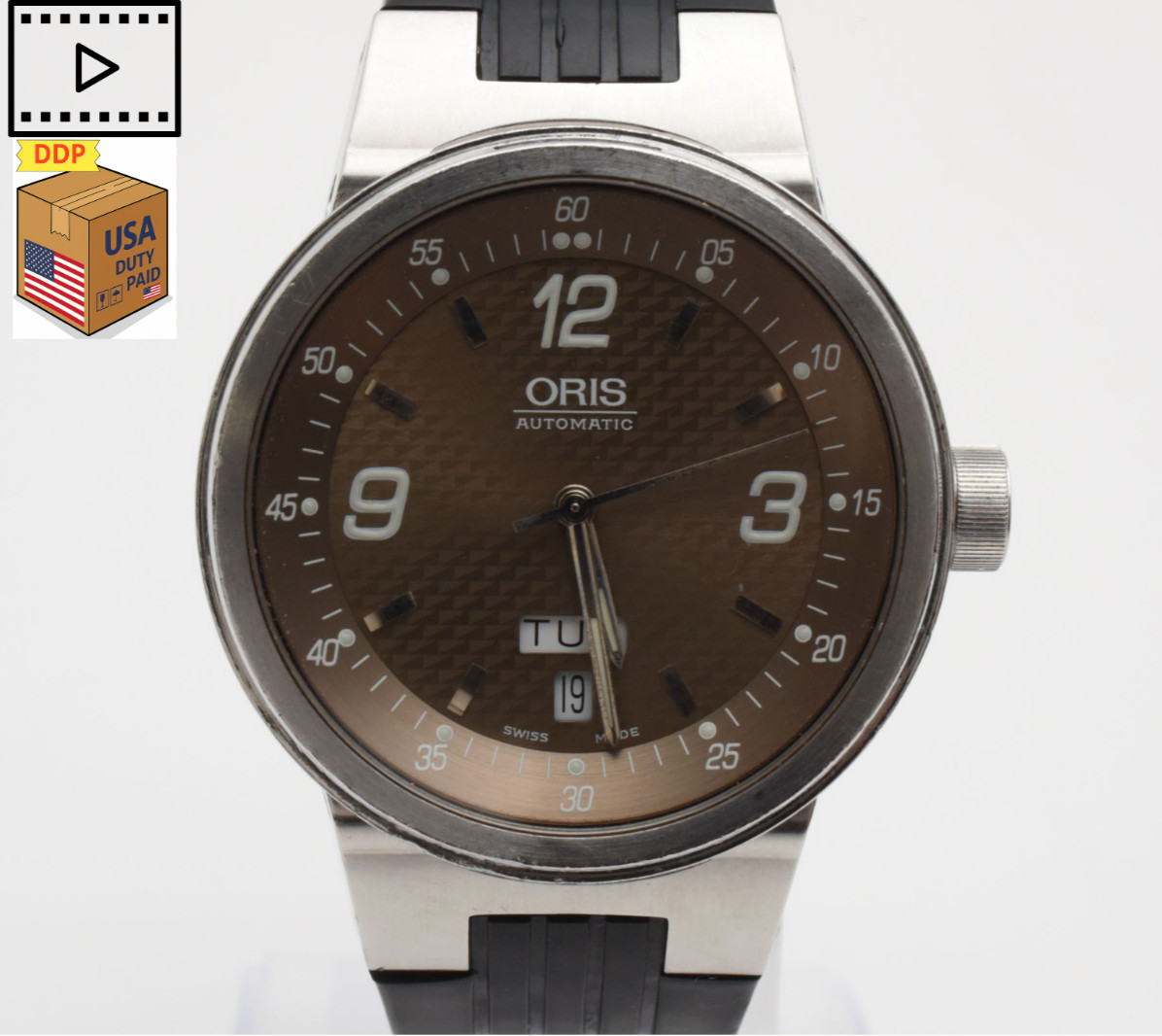 [Exc+5 w/Box] ORIS Williams F1 Team 7560 Brown Automatic 40mm Men’s Watch JAPAN