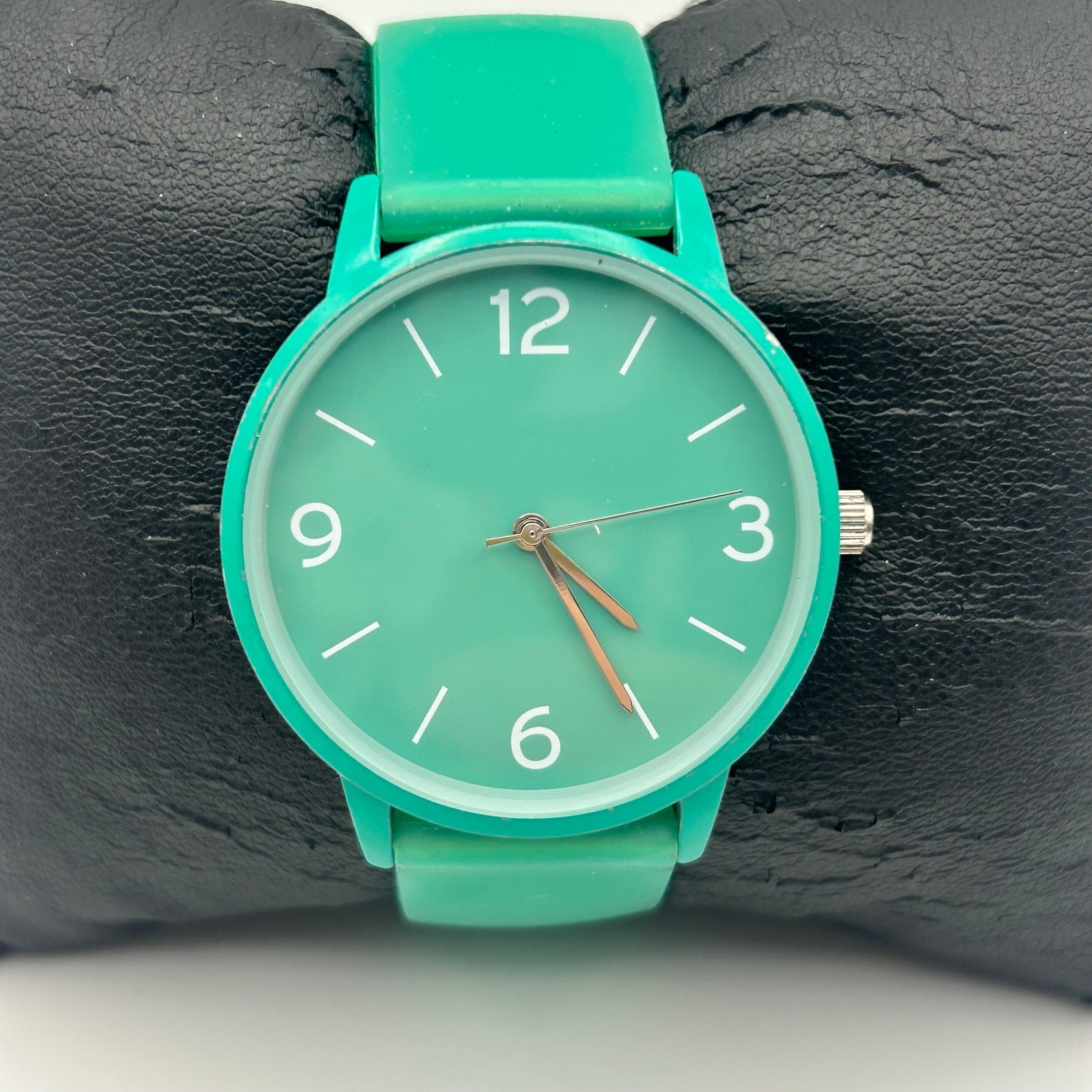 Accutime Watch Corp Mint Green Silicon Band St. Steel Working New Battery
