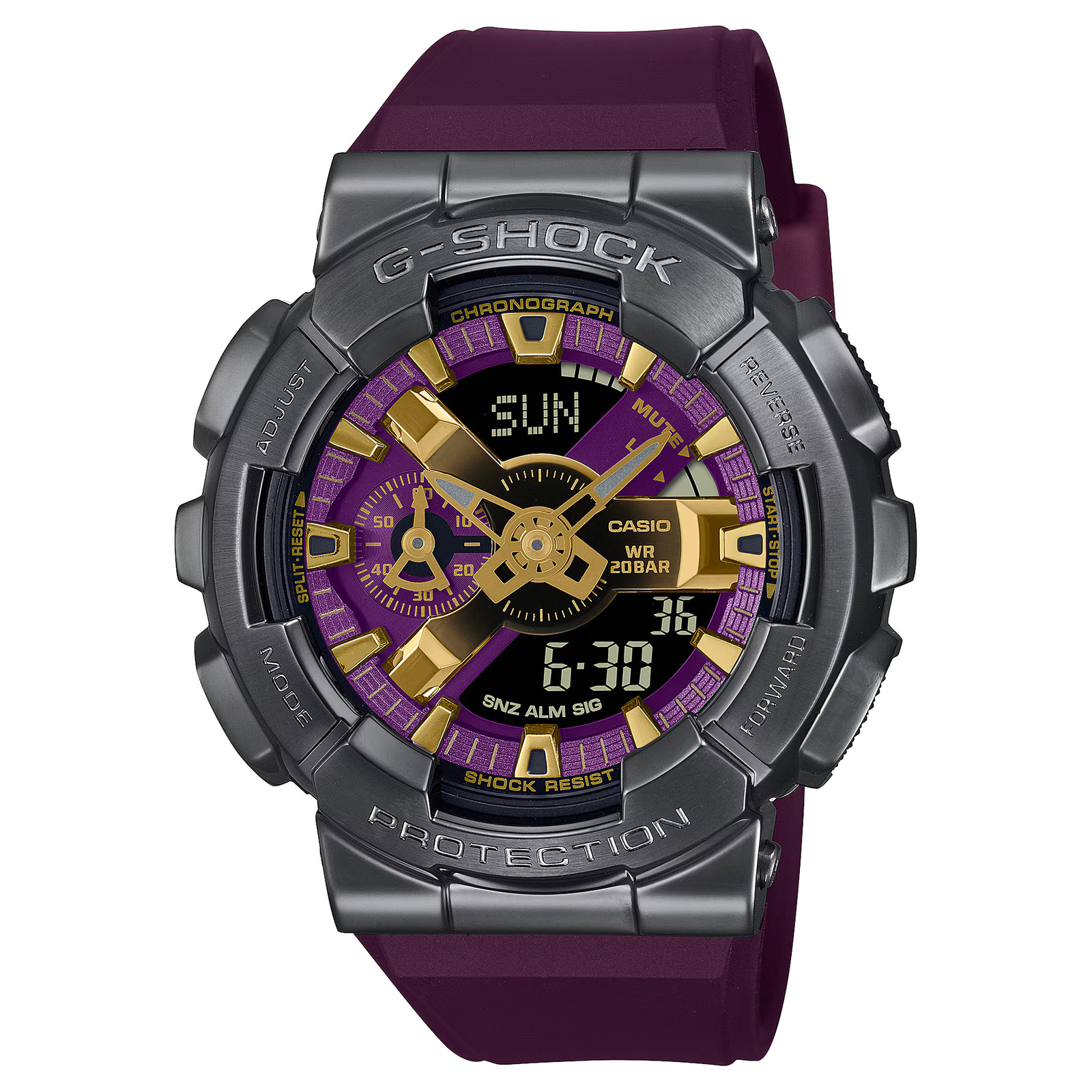 CASIO G-SHOCK GM-110CL-6A GM110CL-6A G-STEEL / PURPLE DIAL MEN’S WATCH