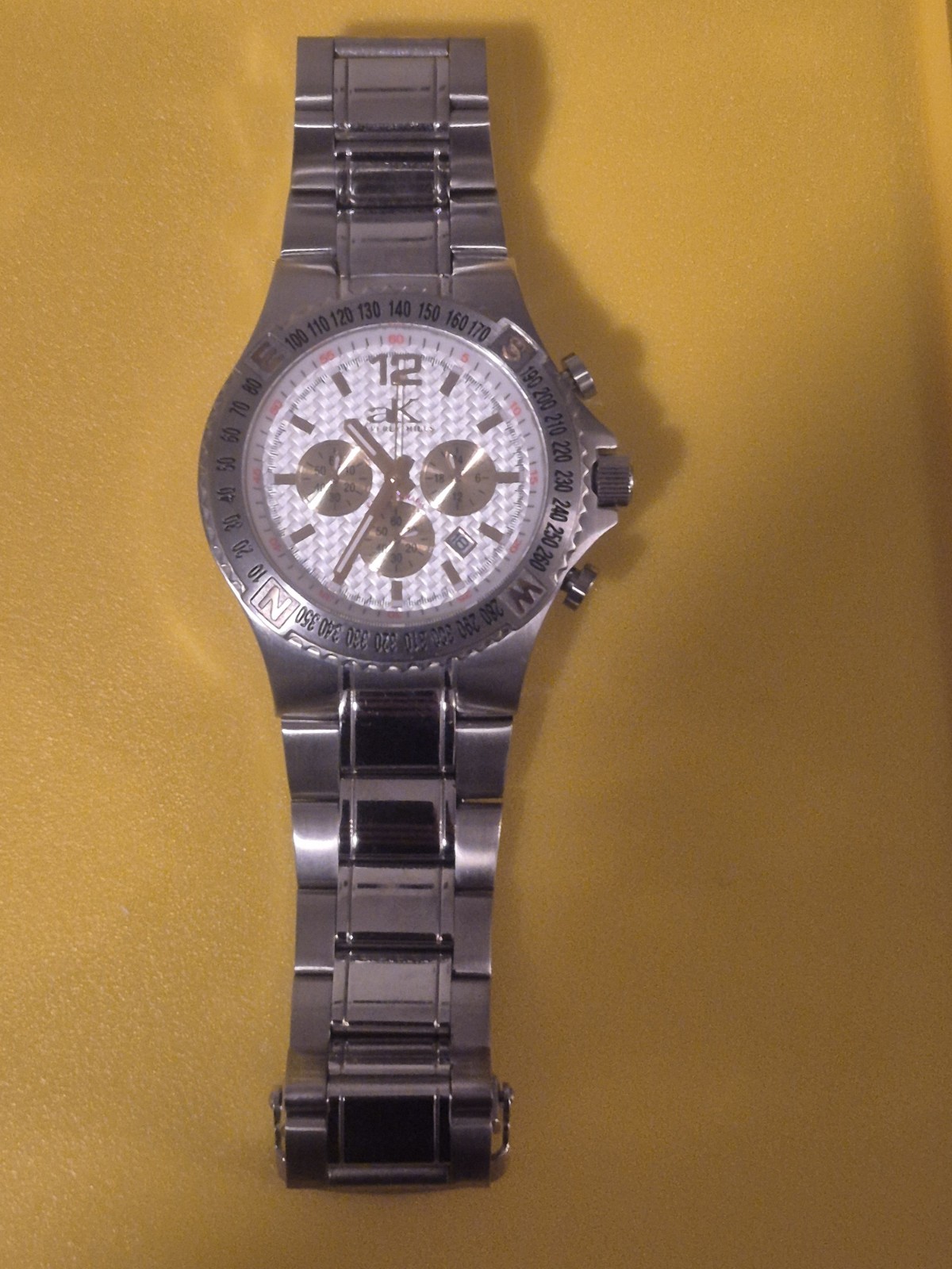Adee Kayne Lexus Chronograph Beverley Hills Mens Watch Quartz Chrome White