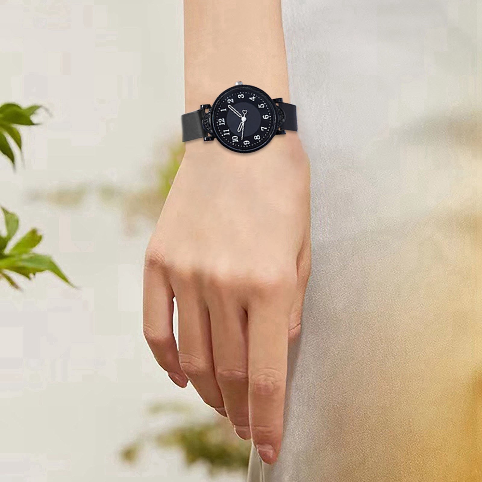 1PC Watch Easy To Read Dial Precise Second Hand Timing Silicone Strap For Both